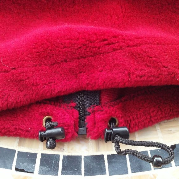 Vintage Silver Threads Great Falls USA Fleece Vest -M Pockets Coyote Western Red - Picture 8 of 10